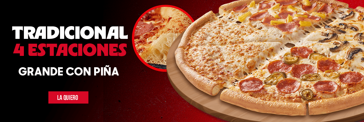 Pizza Tradicional 4 Estaciones - Grande con Piña